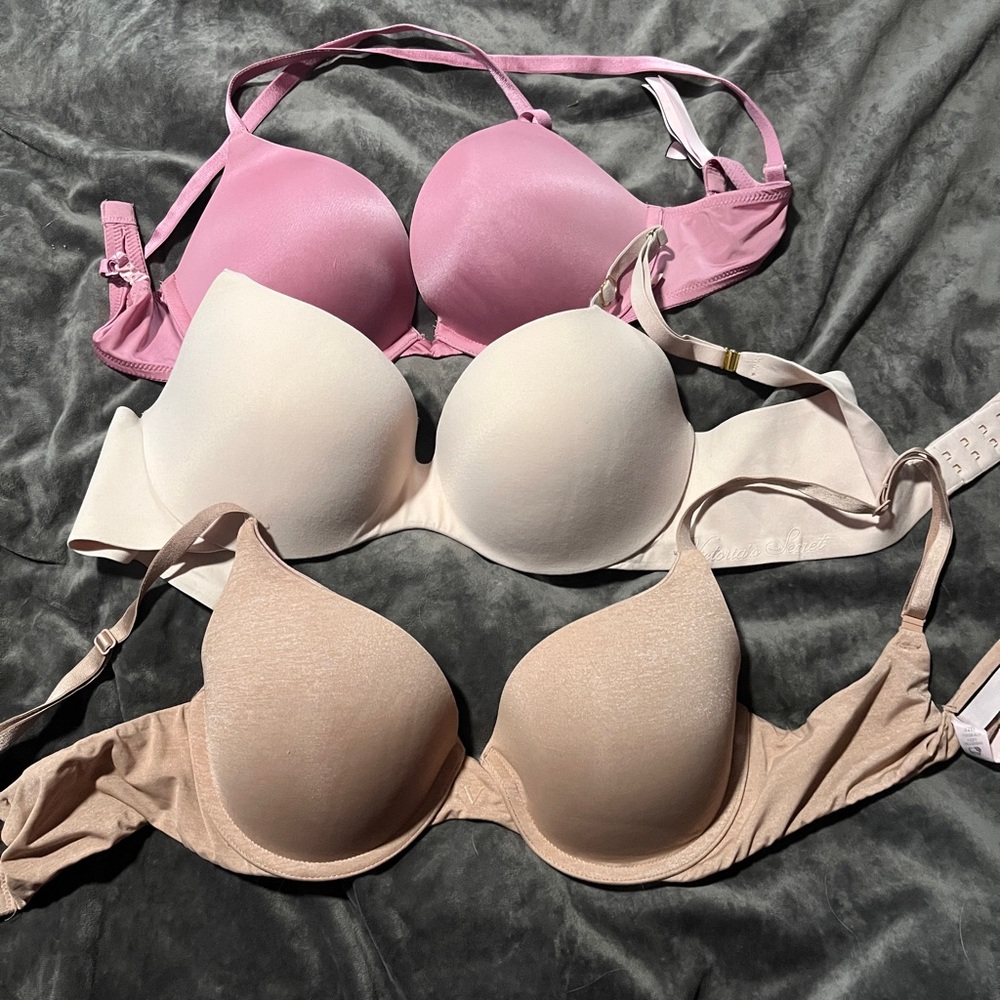 Women's Intimates Trio - Pink, Cream, and Tan Bras